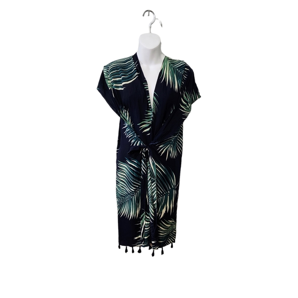 WOMENS pareo leaf print swimsuit cover boho asymetrical one size